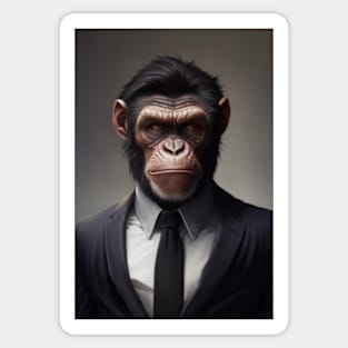 Adorable Wild Monkey In A Suit Animals Sticker